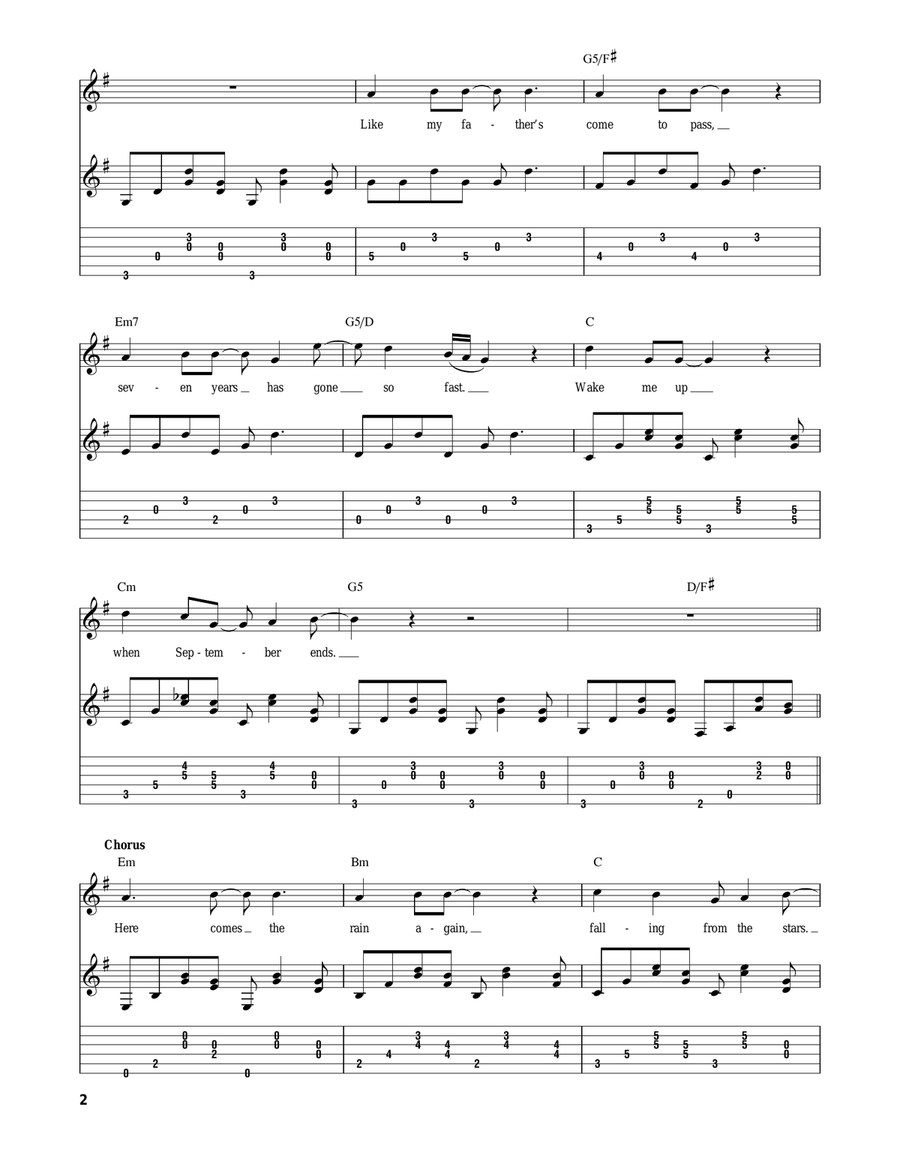 Wake Me Up When September Ends Acoustic Guitar scores gallery preview page 2