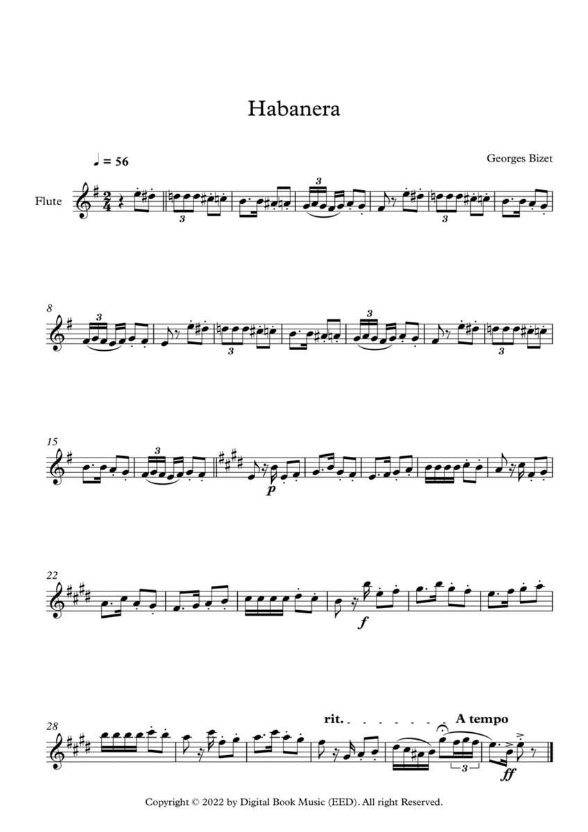 Habanera - Georges Bizet (Flute)