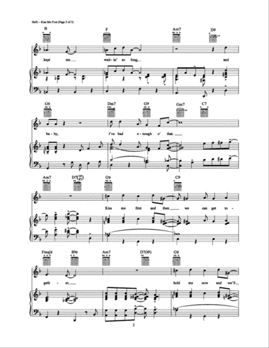 Kiss Me First Kiss Me First Piano, Vocal, Guitar scores gallery preview page 2
