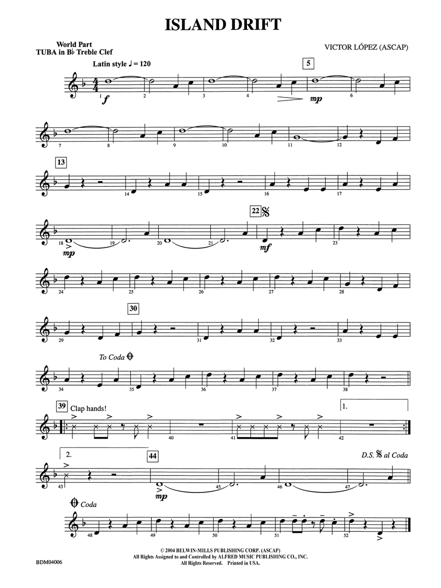 Island Drift: (World Part) B-flat Tuba T.C.