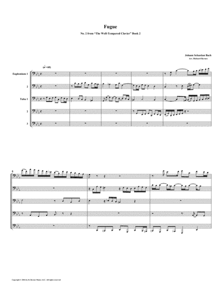 Fugue 02 from Well-Tempered Clavier, Book 2 (Euphonium-Tuba Quintet) image number null