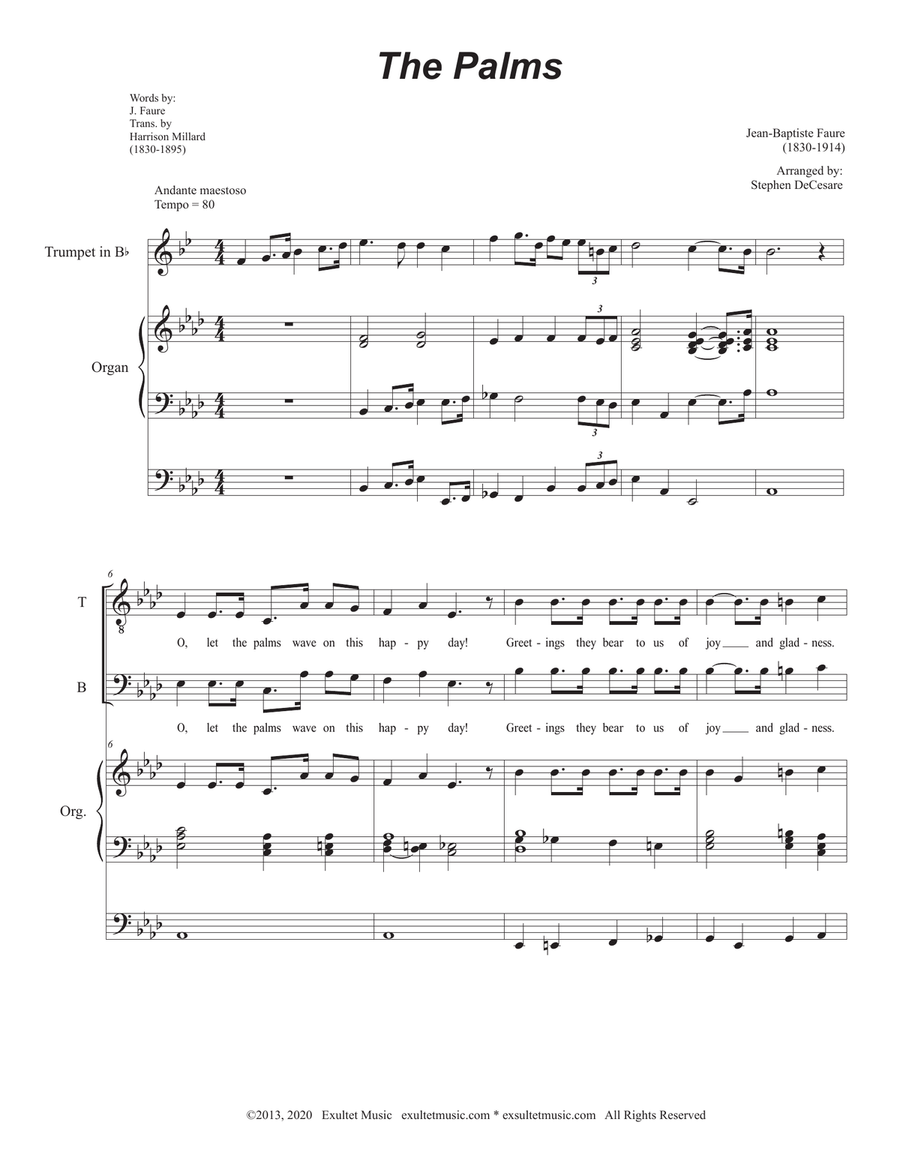 The Palms (Vocal Quartet - (SATB) 4-Part scores gallery preview page 1