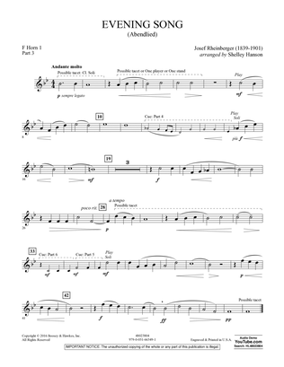 Evening Song (Abendlied) - Pt.3 - F Horn 1