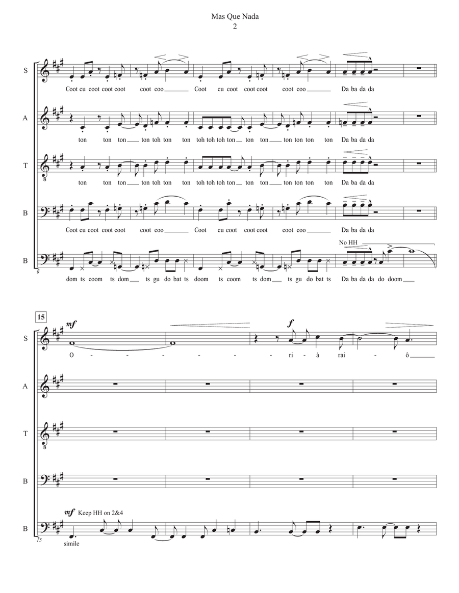 Mas Que Nada 4-Part scores gallery preview page 2