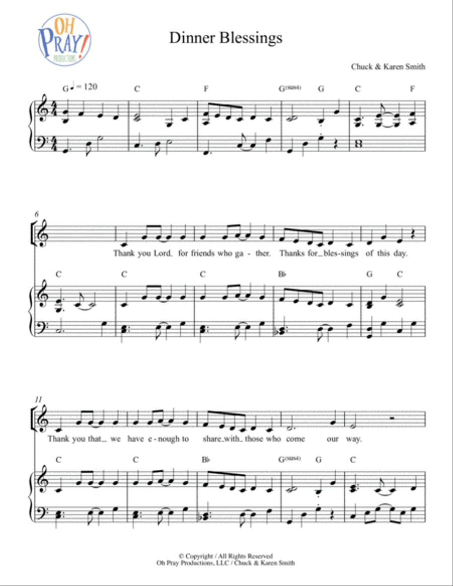 Dinner Blessings Voice scores gallery preview page 2