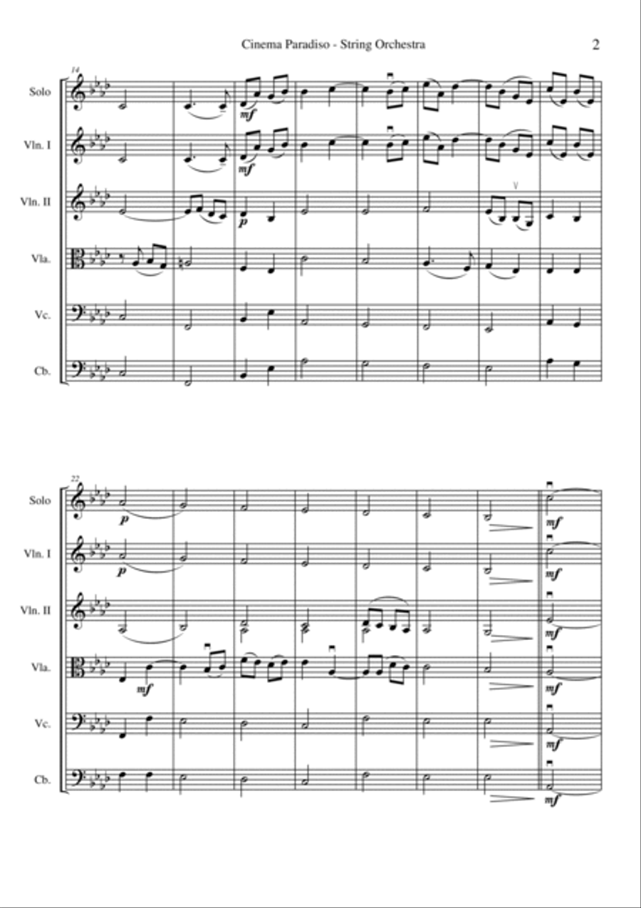 Cinema Paradiso Cello scores gallery preview page 2