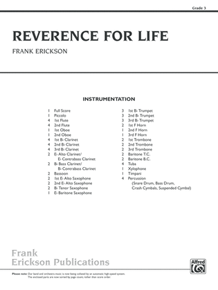 Reverence for Life: Score