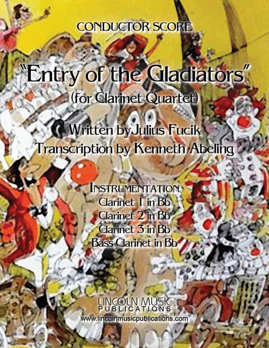 March – Entry of the Gladiators (for Clarinet Quartet) Clarinet Quartet scores gallery preview page 1
