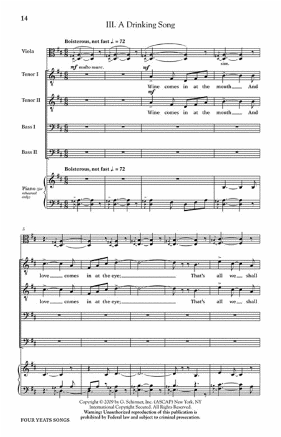 Four Yeats Songs Four Yeats Songs TTBB scores gallery preview page 4