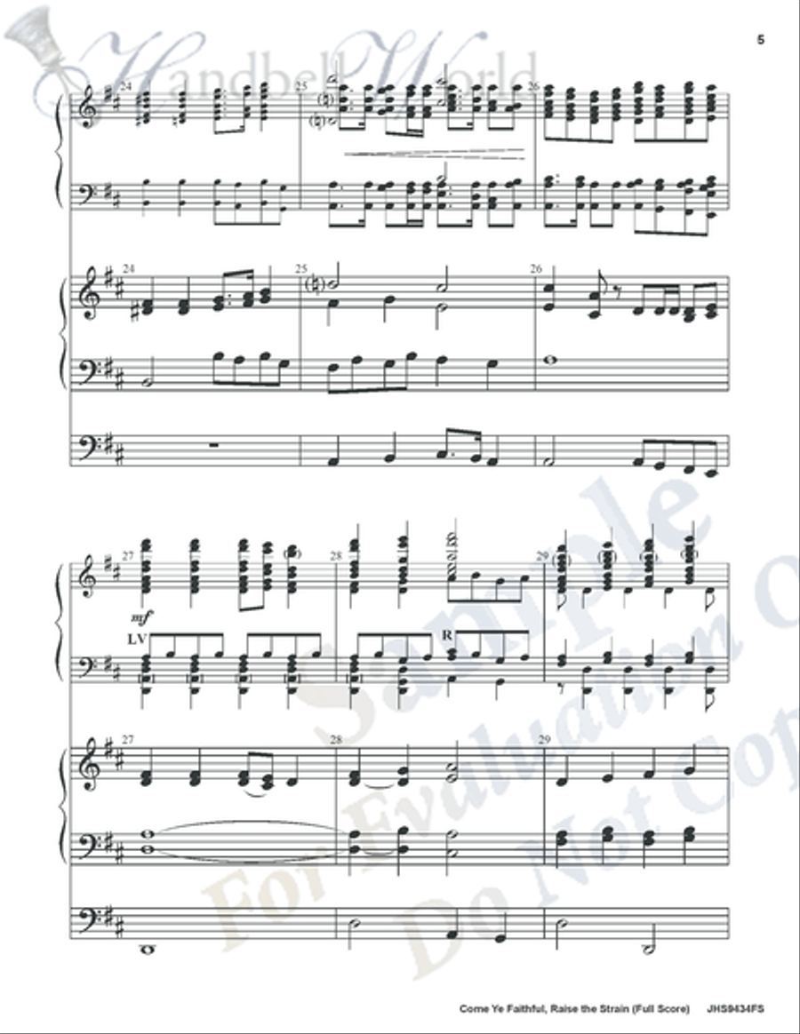 Come Ye Faithful Raise the Strain 5-Octaves scores gallery preview page 5