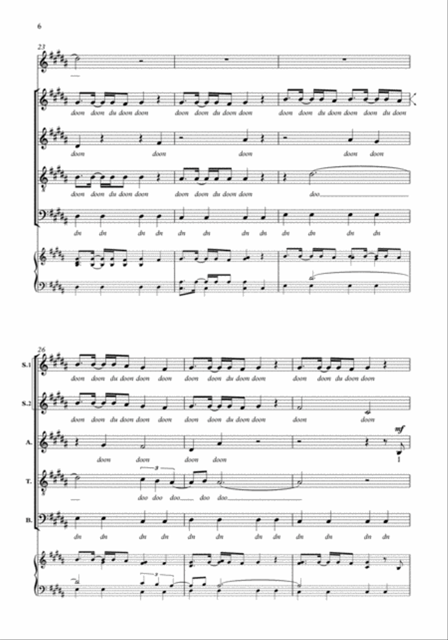 The Arrow and the Song SSATB scores gallery preview page 6