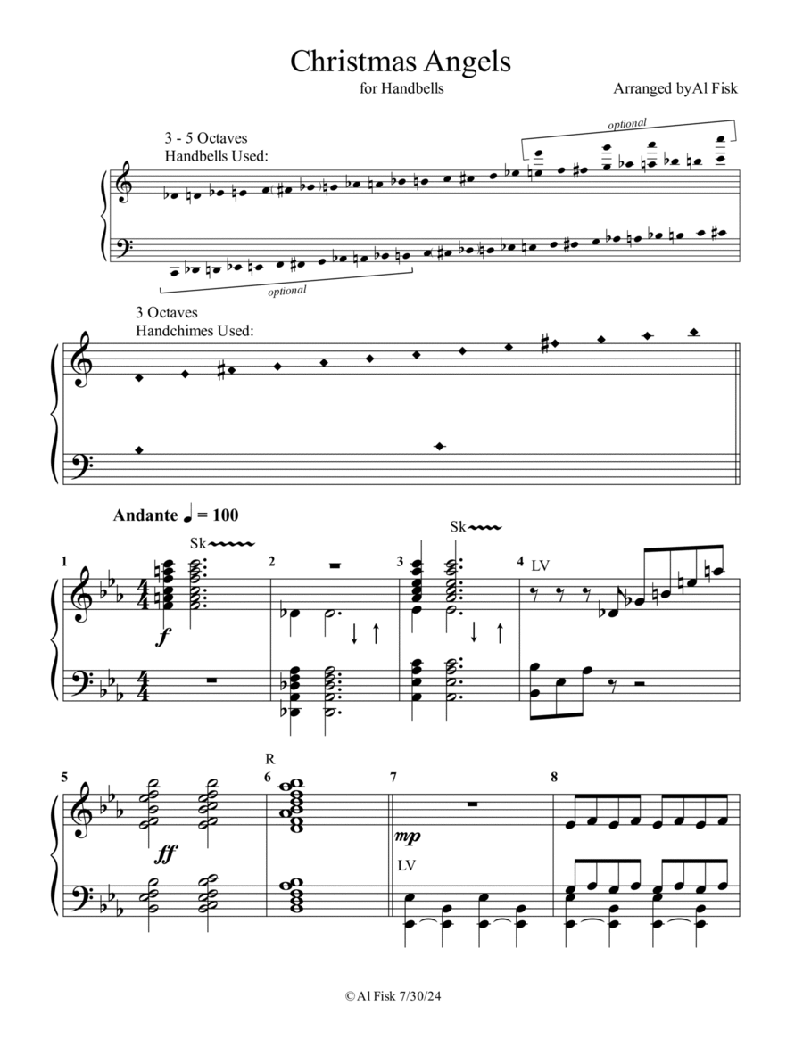 Christmas Angels Handbell Choir scores gallery preview page 1