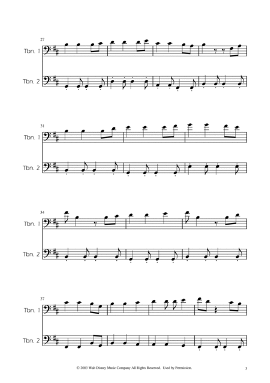 He's A Pirate He's A Pirate Trombone Duet scores gallery preview page 3