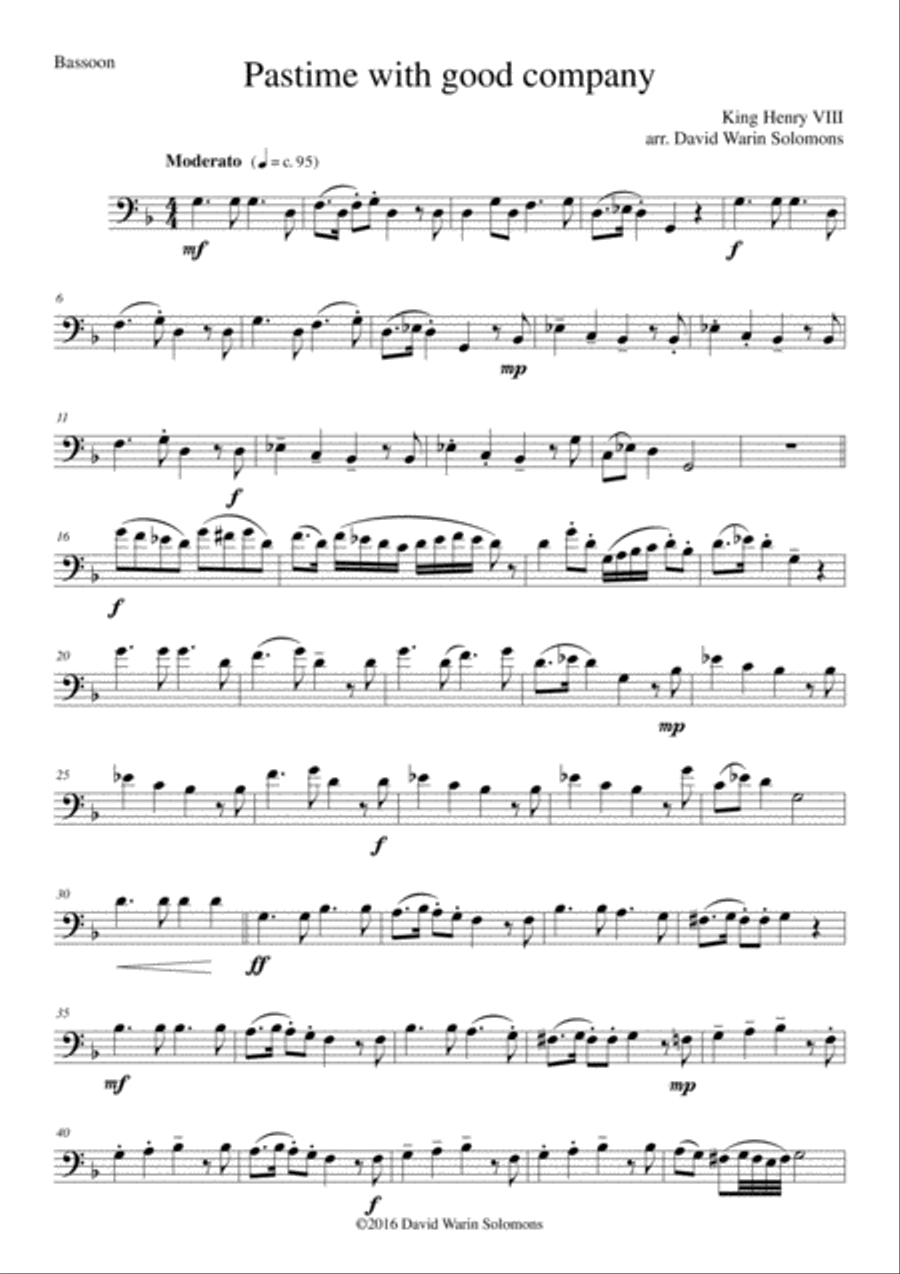 Pastime with good company for wind trio (flute, clarinet, bassoon) Pastime with good company for wind trio (flute, clarinet, bassoon) Woodwind Trio scores gallery preview page 5