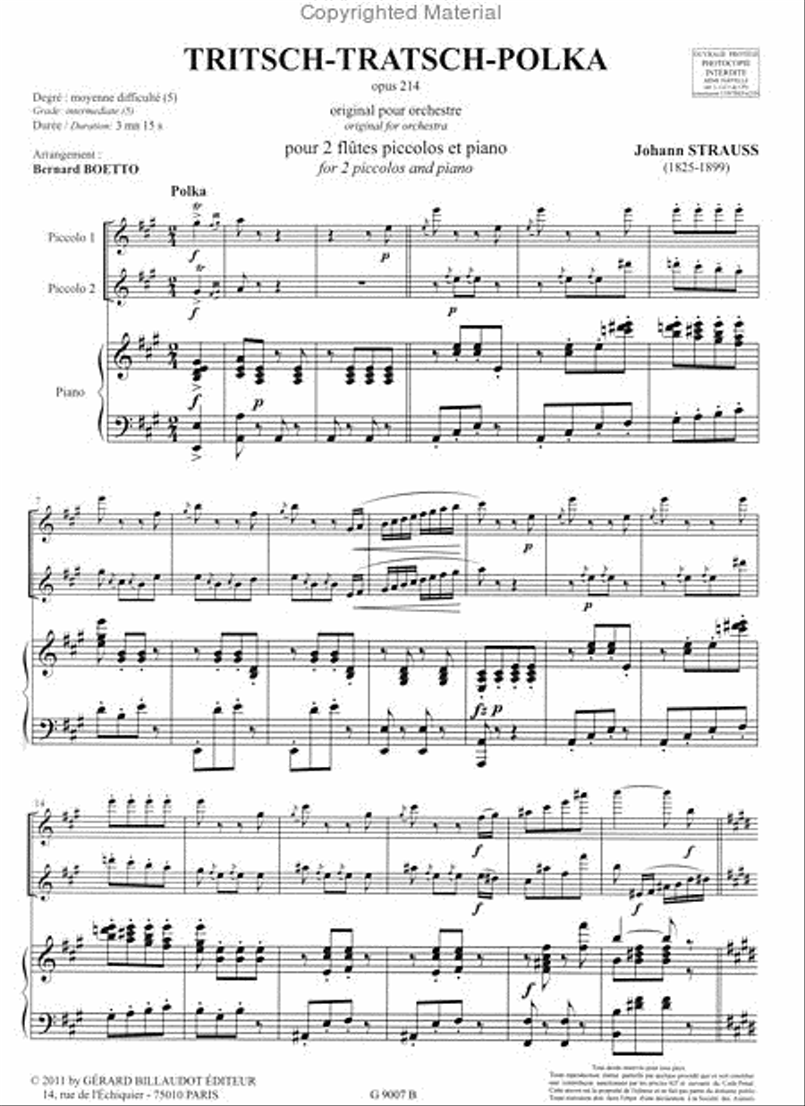 Tritsch-Tratsch-Polka Op. 214 Chamber Music scores gallery preview page 2