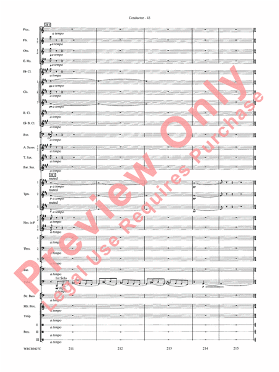 An American in Paris Concert Band scores gallery preview page 45