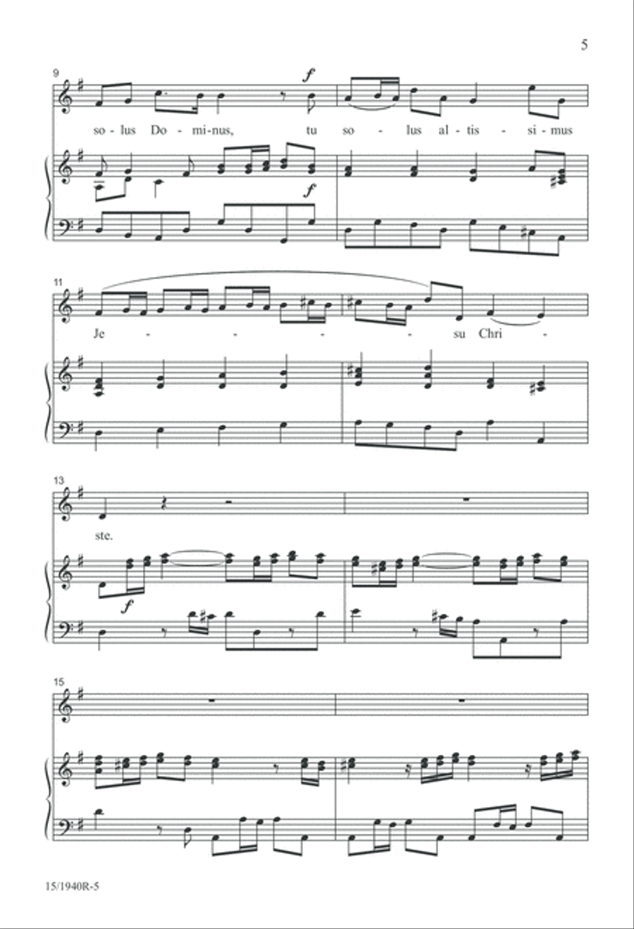 Quoniam Tu Solus Sanctus Unison Choir scores gallery preview page 5