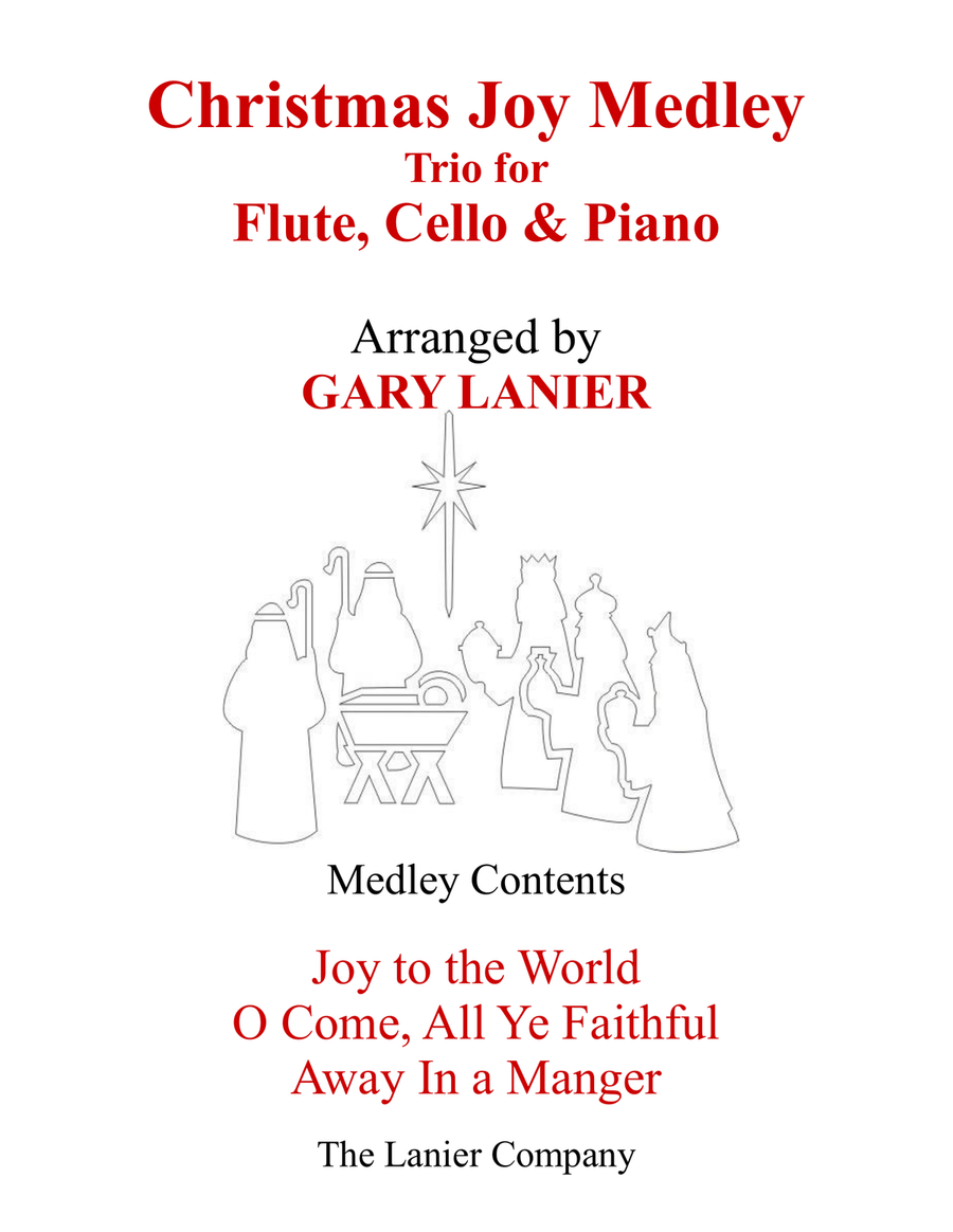 CHRISTMAS JOY MEDLEY (Trio – Flute, Cello & Piano with Parts) Flute scores gallery preview page 1