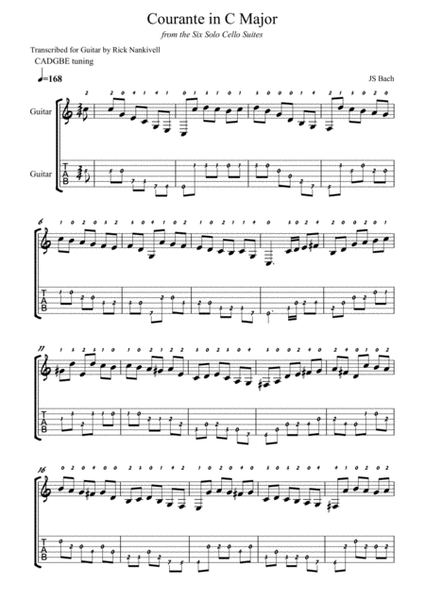 Courante in C major BWV 1009