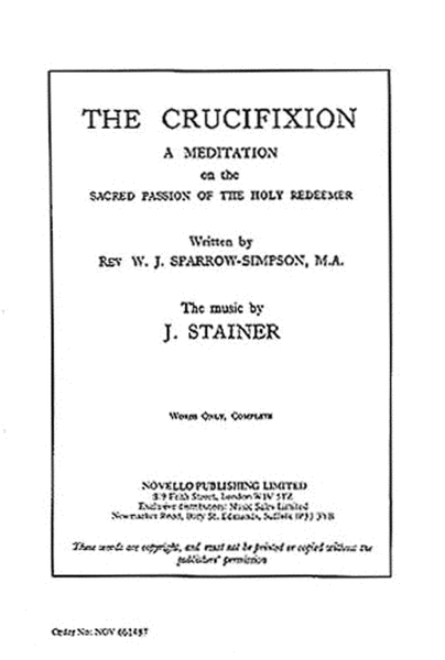 John Stainer: Crucifixion (Words: Set Of 50)