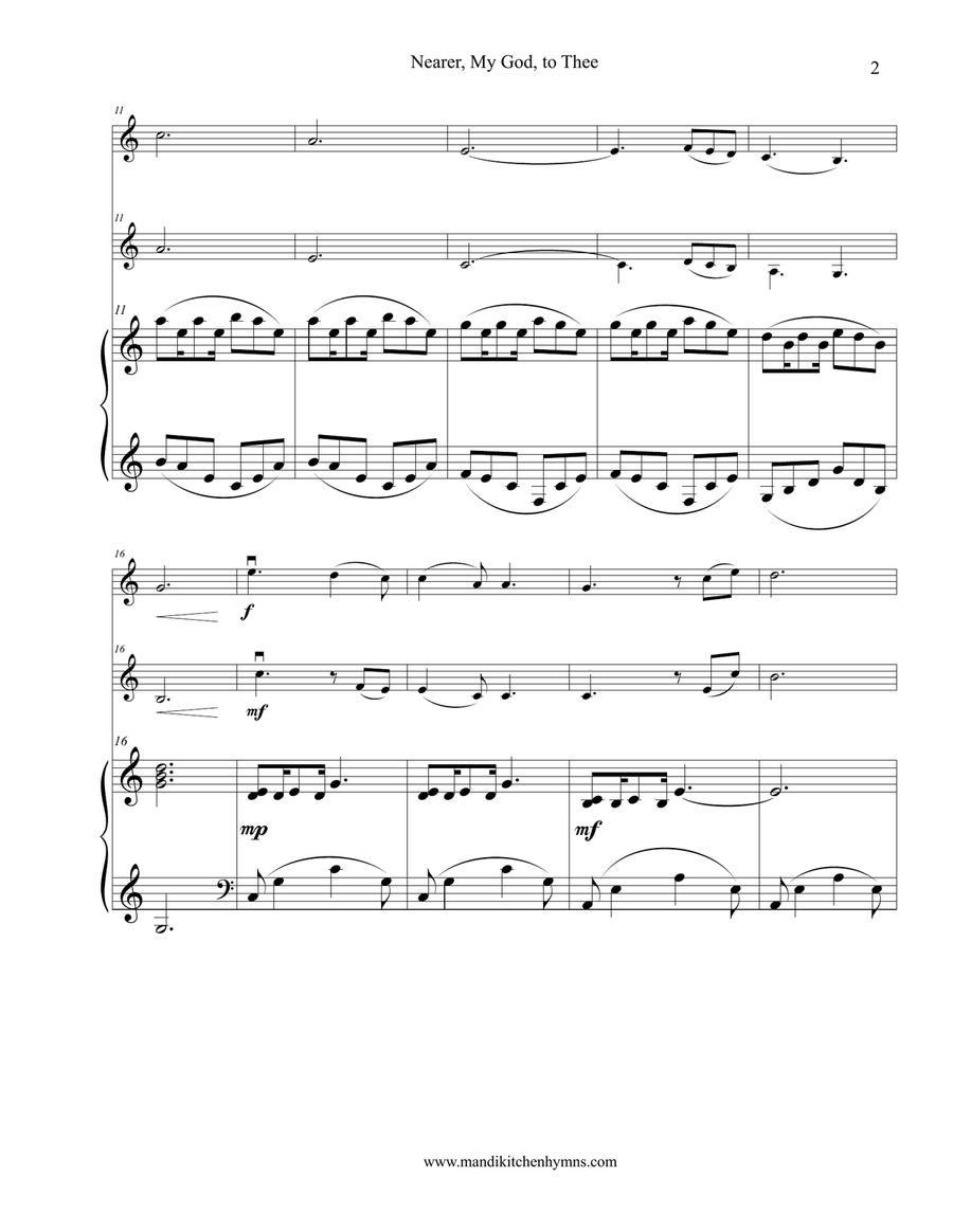 Nearer, My God, To Thee Violin Duet String Orchestra scores gallery preview page 2