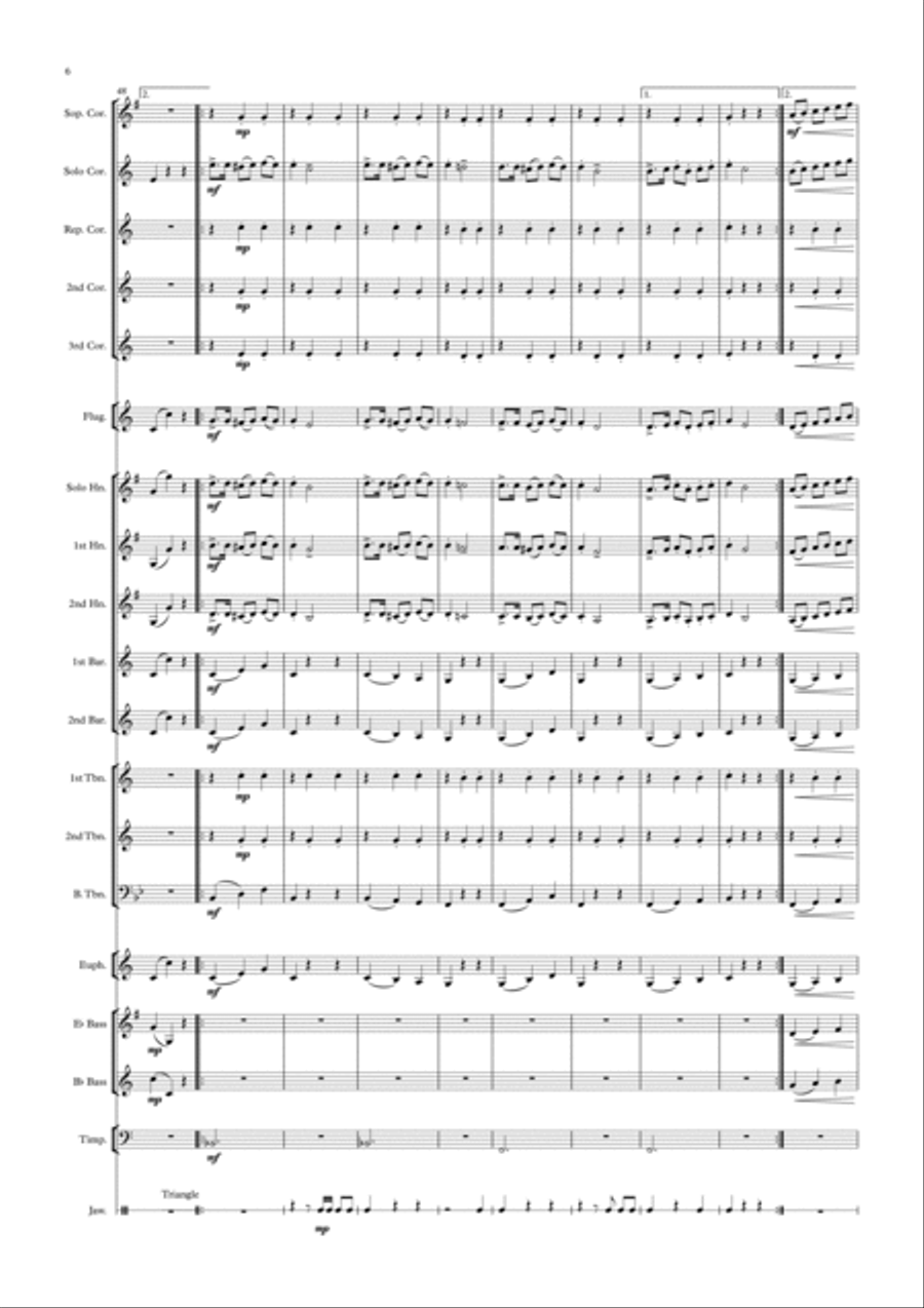 The Mexican Hat Dance (Jarabe Tapatío) Brass Band scores gallery preview page 6