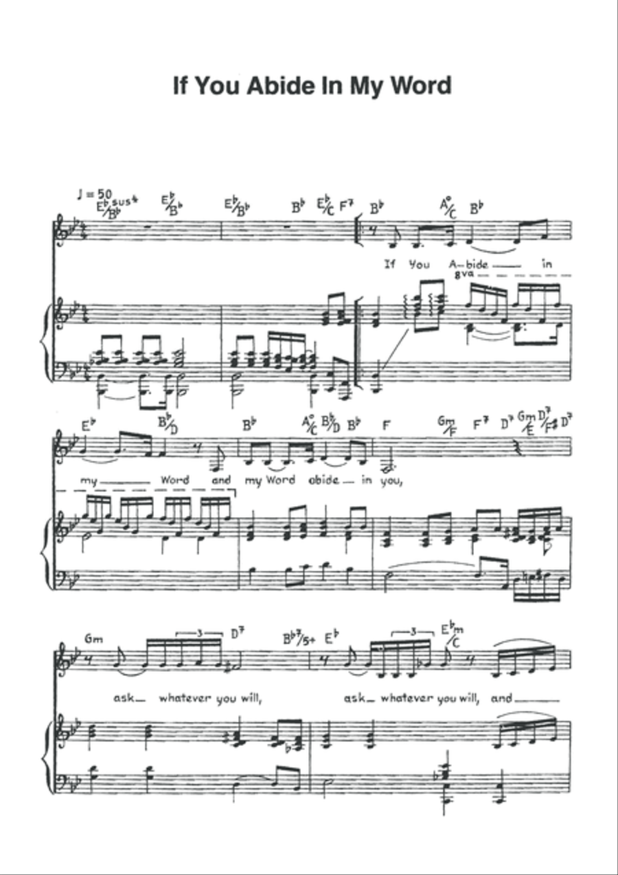 If you abide in my word Voice scores gallery preview page 3