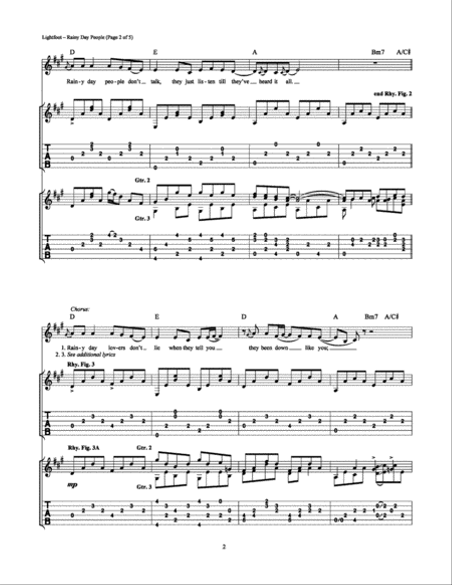 Rainy Day People Rainy Day People Guitar Tablature scores gallery preview page 2