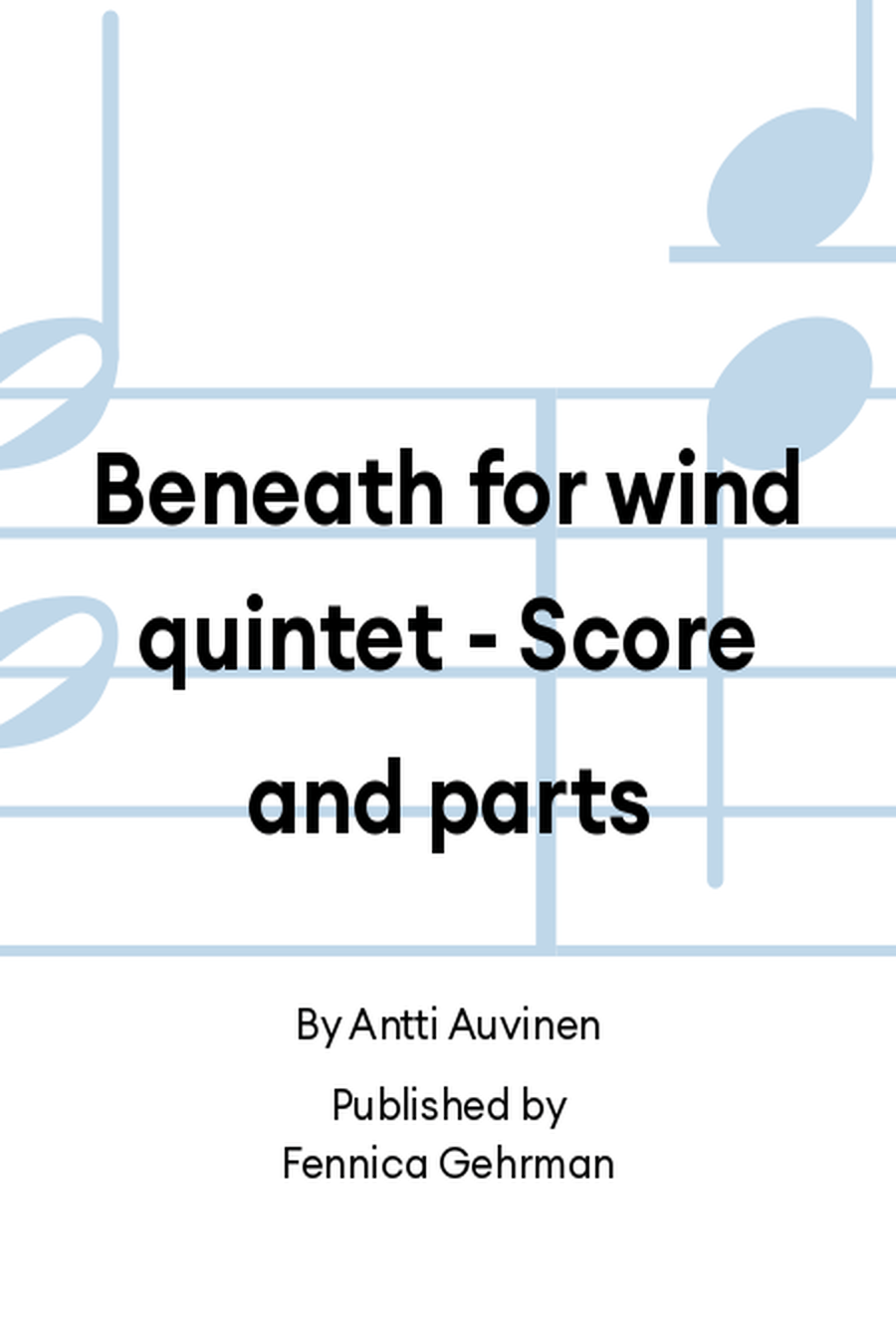 Beneath for wind quintet - Score and parts Woodwind Quintet scores gallery preview page 1