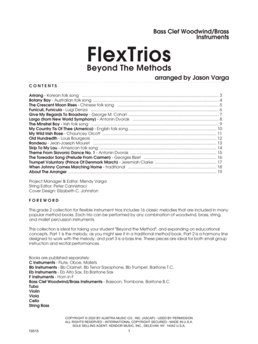 FlexTrios - Beyond The Methods (16 Pieces) - Bass Clef Woodwind/Brass Instruments