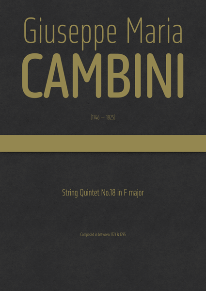 Cambini - String Quintet No.18 in F major image number null