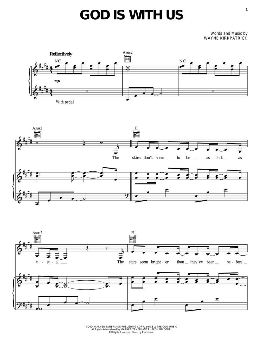 God Is With Us Piano, Vocal, Guitar scores gallery preview page 1