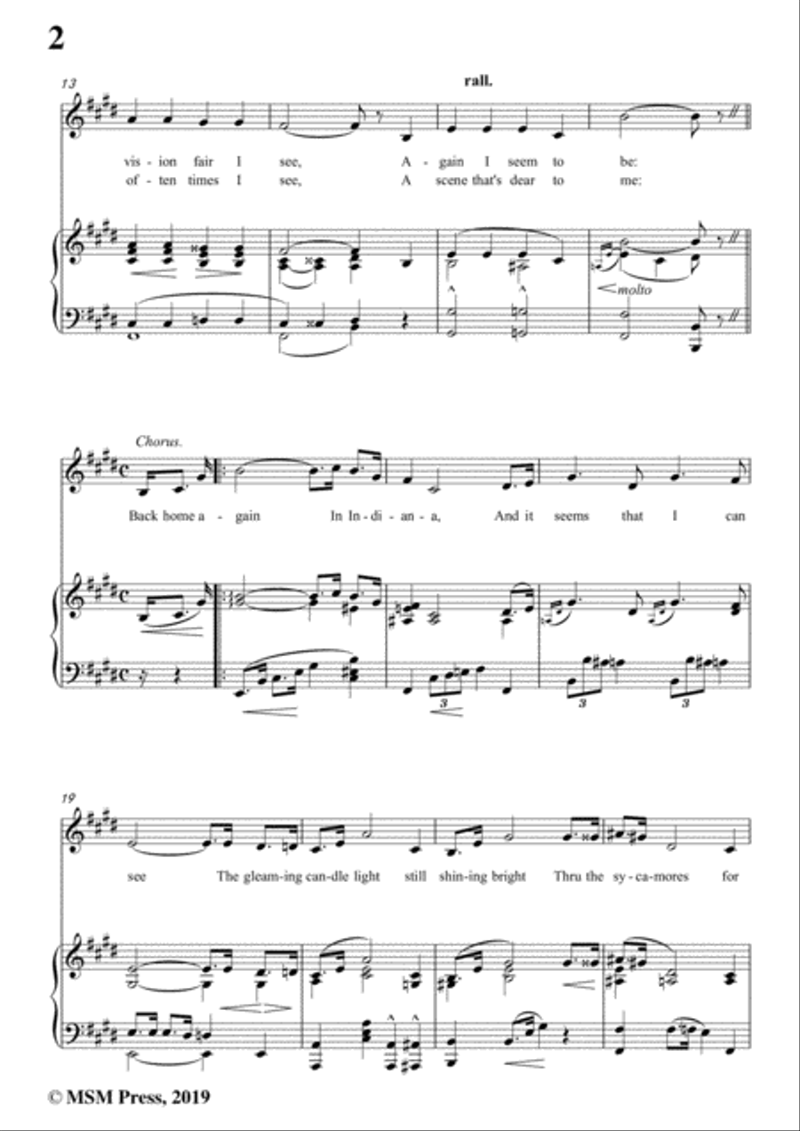 James F. Hanley-Indiana,in E Major,for Voice and Piano Voice Solo scores gallery preview page 4