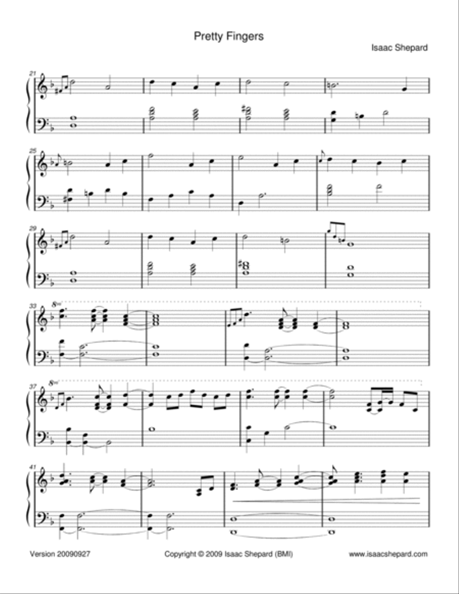 Pretty Fingers Piano Solo scores gallery preview page 2