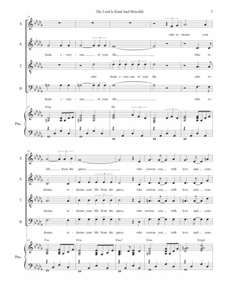 The Lord Is Kind And Merciful (Vocal Quartet - (SATB) image number null