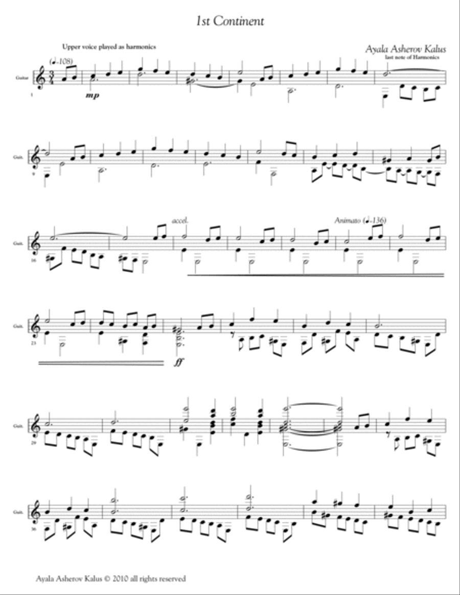 The Traveler - Solo Guitar piece in three movements Classical Guitar scores gallery preview page 3