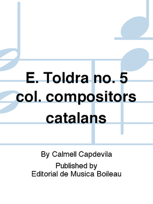 Book cover for E. Toldra no. 5 col. compositors catalans