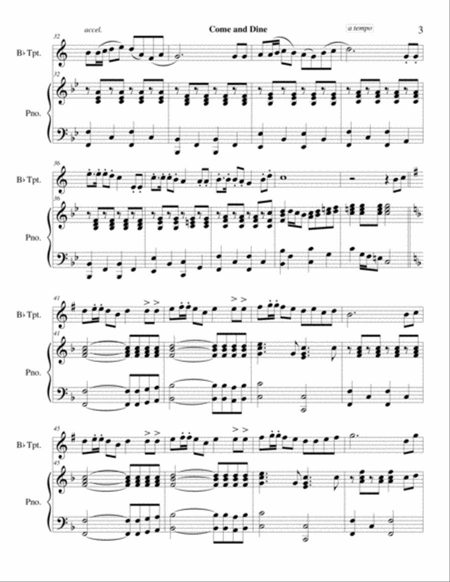 Come and Dine for Trumpet Trumpet Solo scores gallery preview page 4