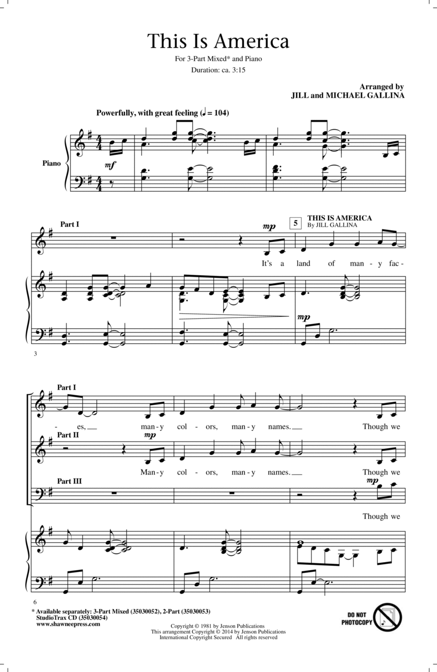 This Is America This Is America 3-Part scores gallery preview page 1