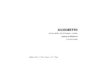 ALLEGRETTO - From the 2nd Mov. of the 7th Symphony - 1st Theme - Beethoven - Arr. for Organ 3 staff