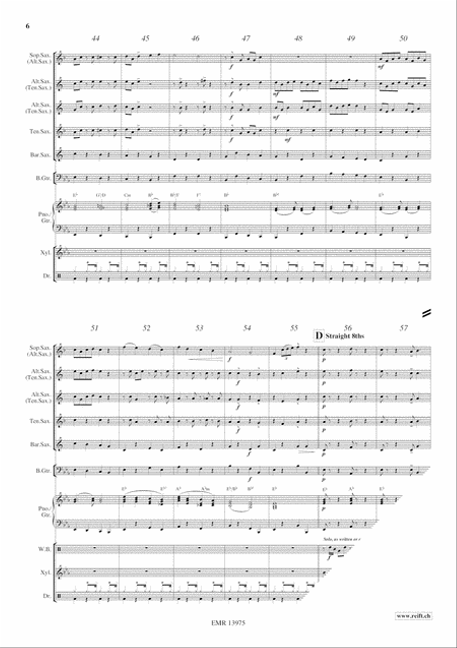 Christmas Swing Saxophone Quintet scores gallery preview page 7