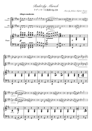 "Radetzky Marsch" (Ddur) Piano trio / Clarinet duet
