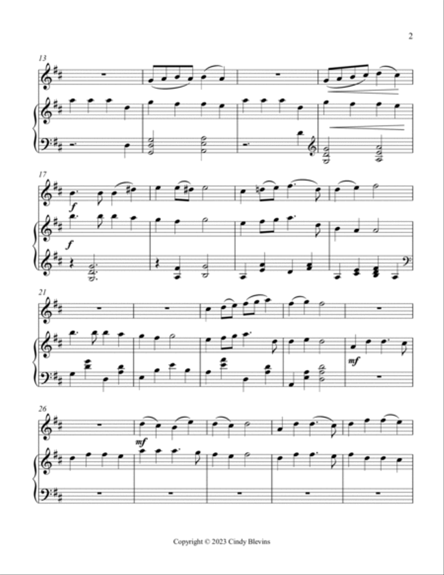 Hark! The Herald Angels Sing, Harp and Tin Whistle (D) Harp scores gallery preview page 4