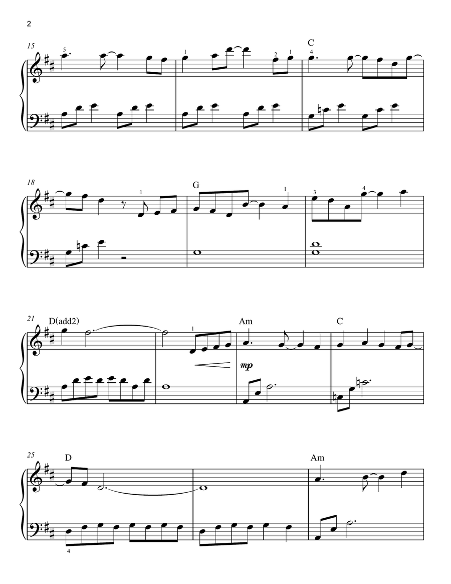 Sweet Child O' Mine (arr. Phillip Keveren) Easy Piano scores gallery preview page 2