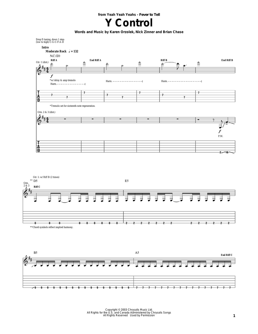 Y Control Acoustic Guitar - Digital Sheet Music