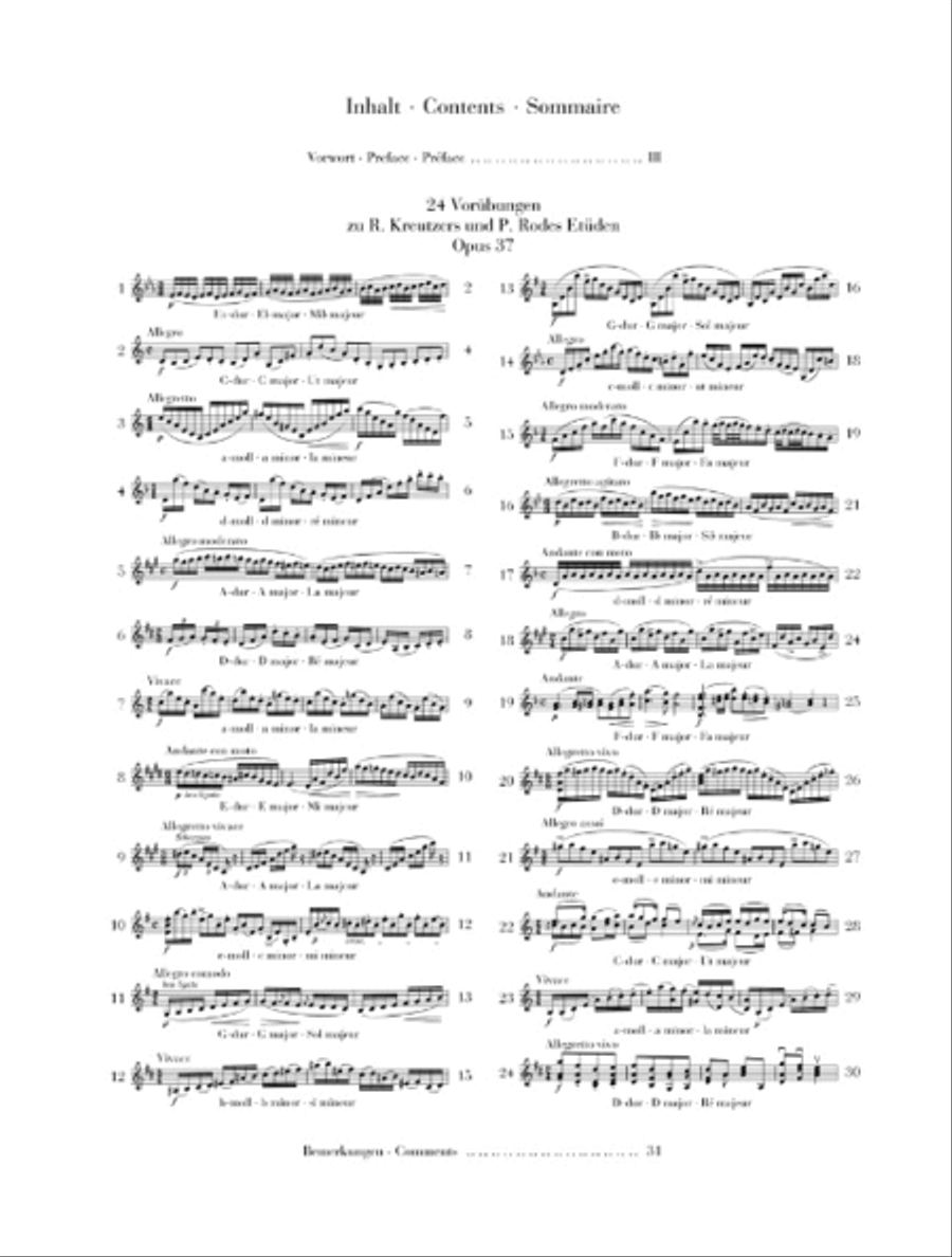 24 Preparatory Exercises to the Studies of Kreutzer and Rode, Op. 37 Violin Solo scores gallery preview page 2