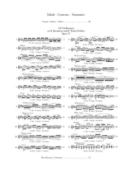 24 Preparatory Exercises to the Studies of Kreutzer and Rode, Op. 37