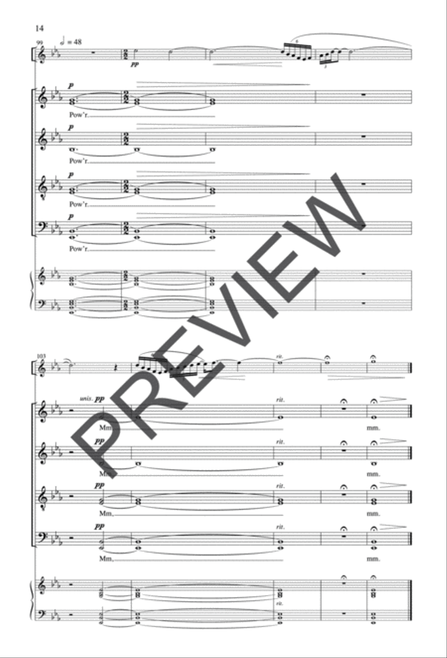 O Thou Great Power, in Whom I Move Divisi scores gallery preview page 13