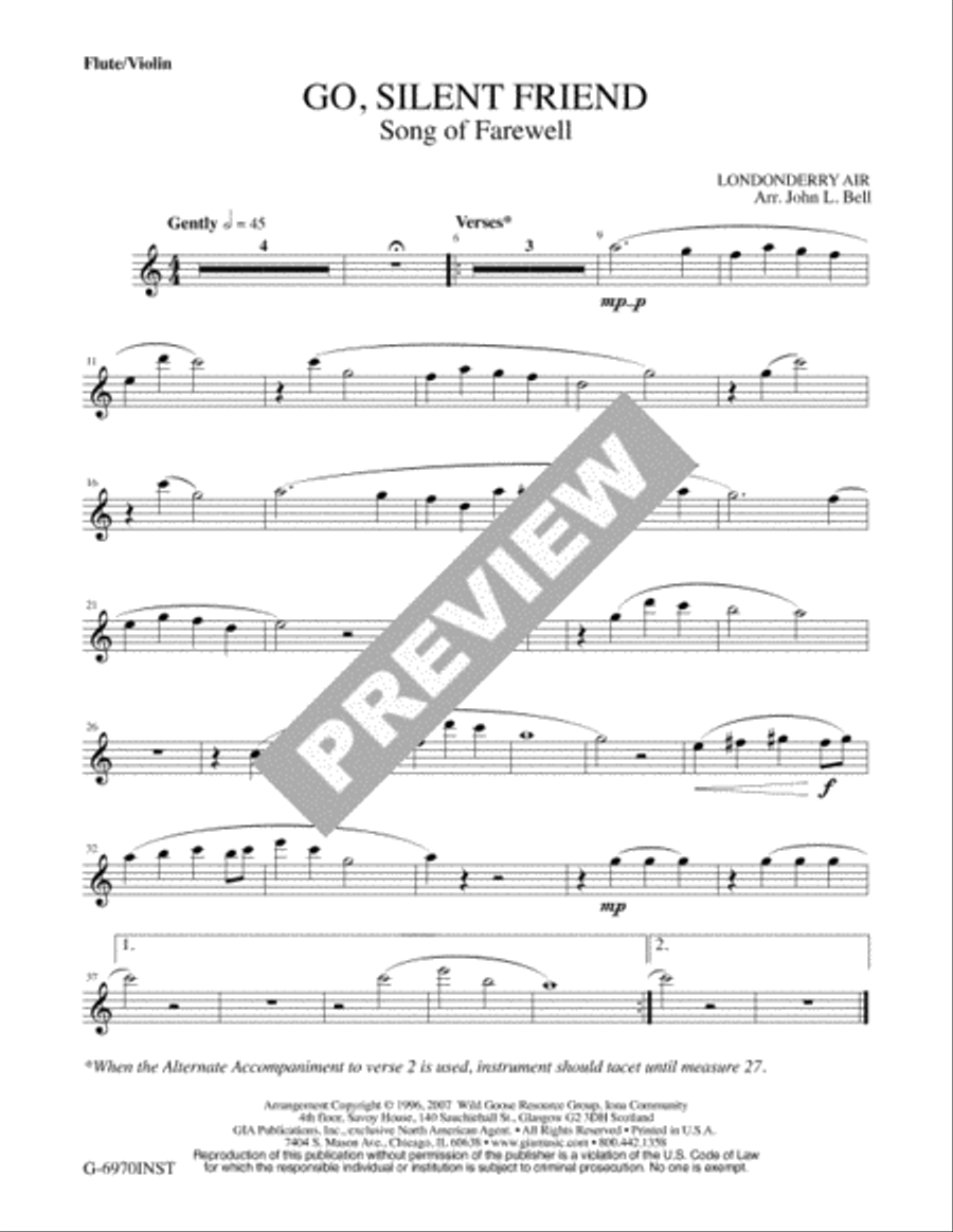 Go, Silent Friend - Instrument edition Flute scores gallery preview page 2