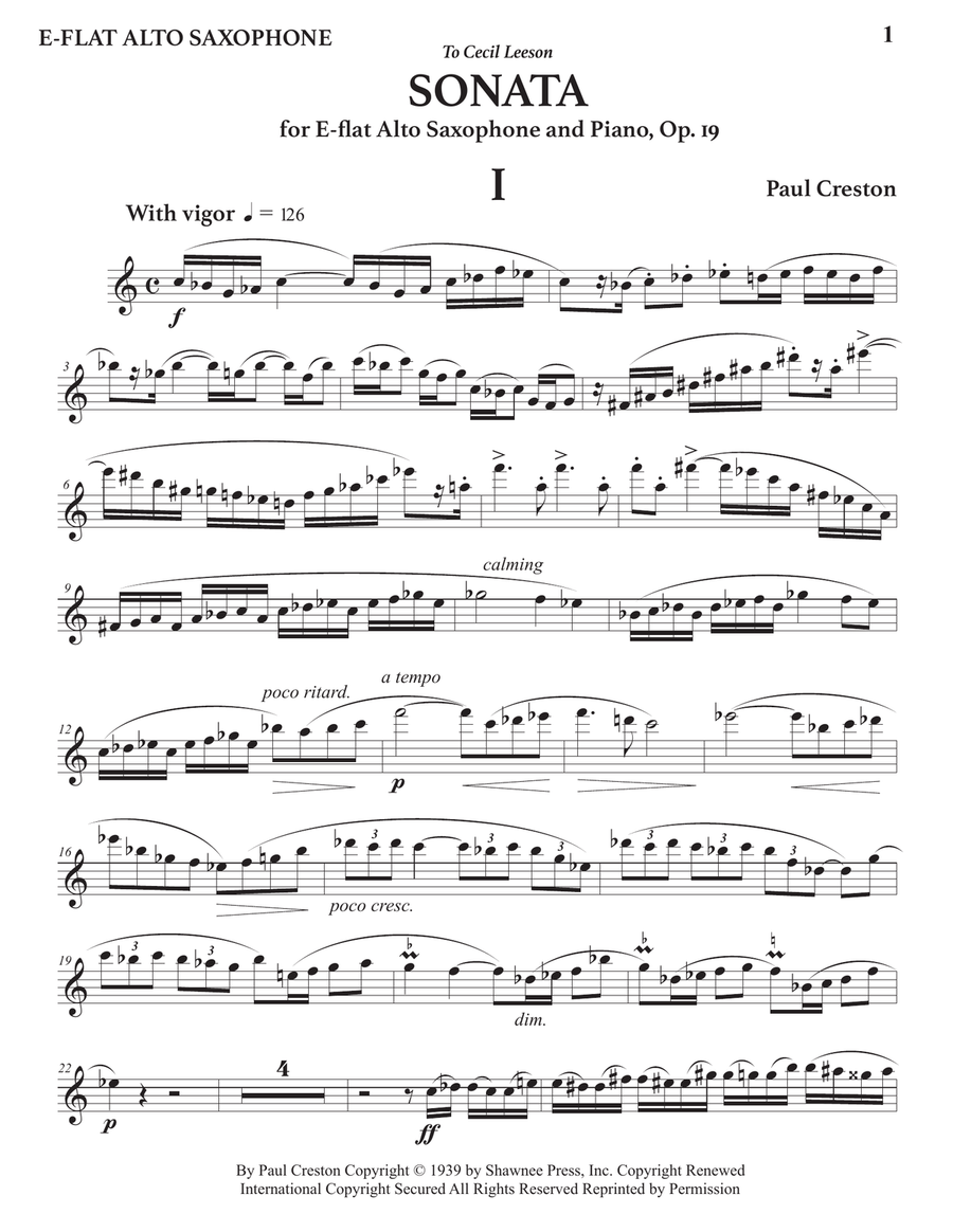 Saxophone Sonata Alto Saxophone scores gallery preview page 3